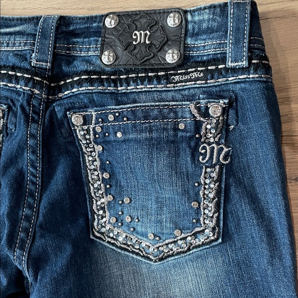 Miss Me The Easy Crop Jeans Size 30 Rhinestones Bling Jeans - Picture 13 of 13